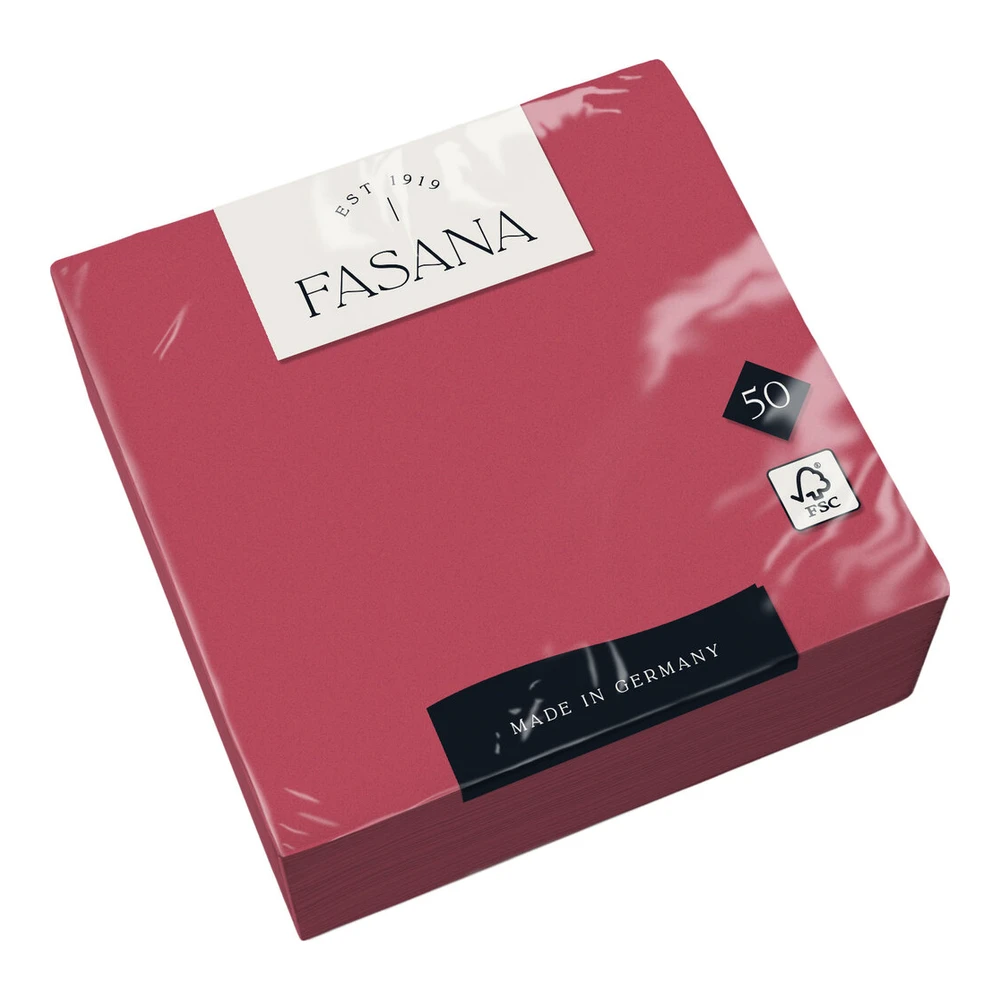 Servietten Fasana bordeaux 33x33 cm 3 lagig 1/8 Falz