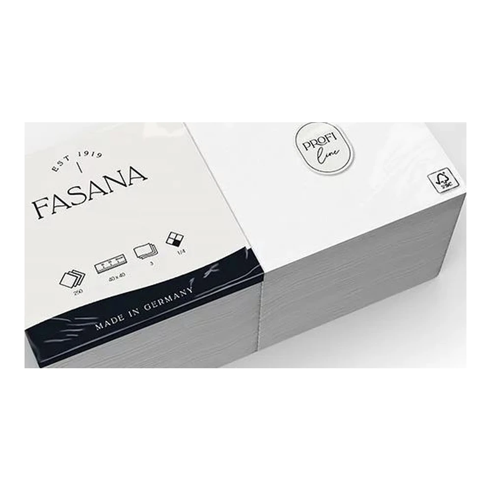 Servietten Fasana weiß 40x40 cm 3 lagig 1/4 Falz